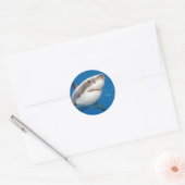 Grote witte haai ronde sticker (Envelop)