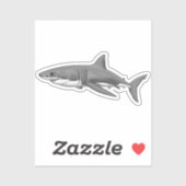 Grote witte haai sticker (Vel)