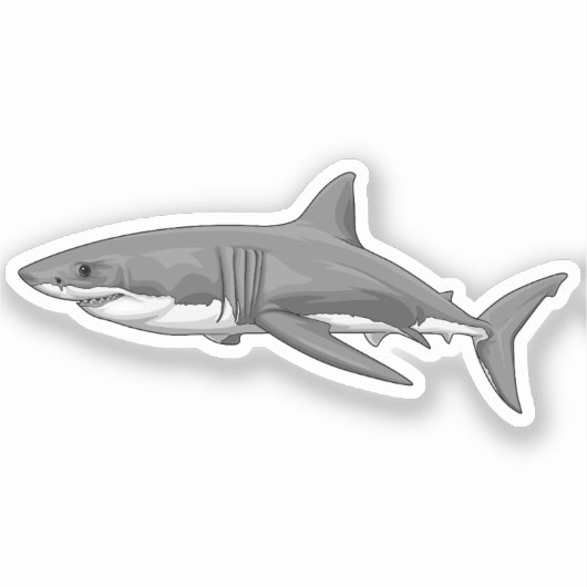 Grote witte haai sticker (Voorkant)