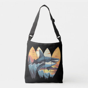 Grote Witte Haai Surfplanken Crossbody Tas