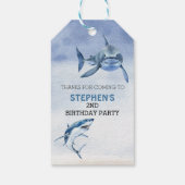 Grote Witte Haai Verjaardag Geschenk Bedankt Cadeaulabel (Achterkant)