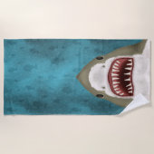 Grote witte haaienaanval Funny Fish Head Ocean Zee Strandlaken (Voorkant)