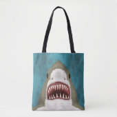 Grote witte haaienaanval Funny Fish Nautical Beach Draagtas (Voorkant)