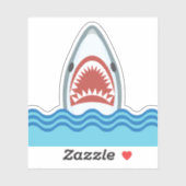 Grote witte haaienaanval sticker (Vel)