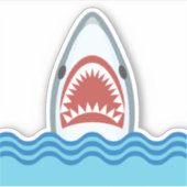 Grote witte haaienaanval sticker (Voorkant)