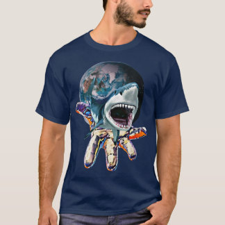 Grote witte haaienkleurige haaien Predator haai T-shirt