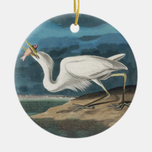 Grote Witte Heron Audubon Vogel Wildlife Painting Keramisch Ornament