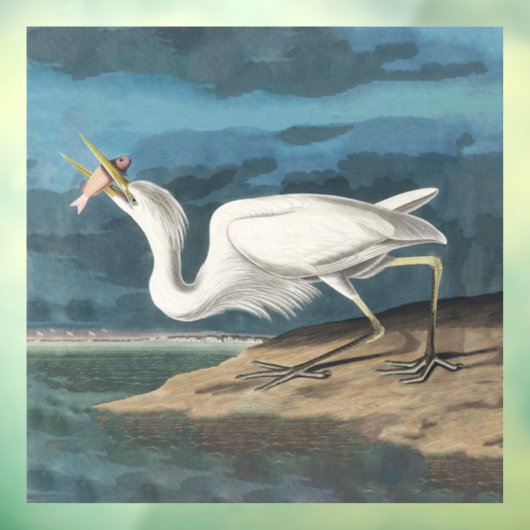 Grote Witte Heron Audubon Vogel Wildlife Painting Raamsticker (Vel 3)