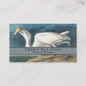 Grote Witte Heron Audubon Vogel Wildlife Painting Visitekaartje (Voorkant)
