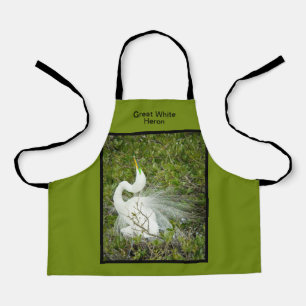 Grote Witte Heron Lente Plumage Pose Foto Schort