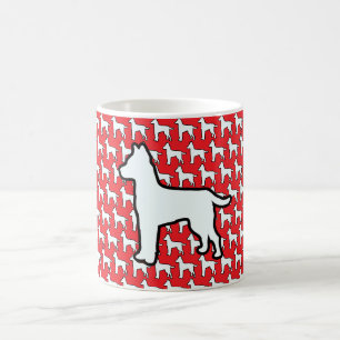 Grote Witte Hond Rood Koffiemok