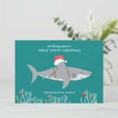 Grote witte kerst haai platte Kaart (Staand voorkant)