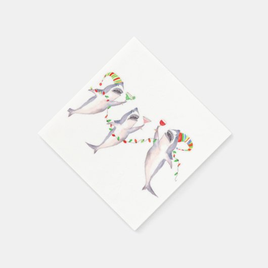 Grote witte kerstfeest servetten (Hoek)