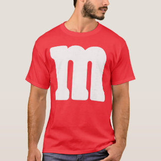 Grote witte letter m Halloween Kerstmis Thanksgivi T-shirt