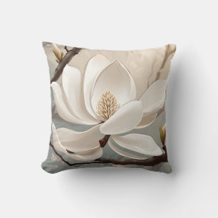 Grote witte Magnolia bloem Kussen