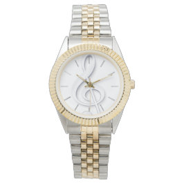 grote witte muziekclef horloge