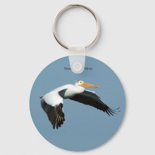 Grote witte Pelican-knoopsleutelketen Sleutelhanger