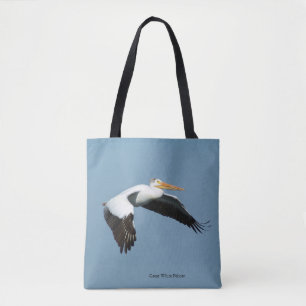 Grote witte pelikaan over de hele tas