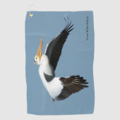 Grote witte pelikische golfhanddoek (Voorkant)