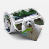 Grote Witte Pyreneeën Dog Stropdas (Opgerold)