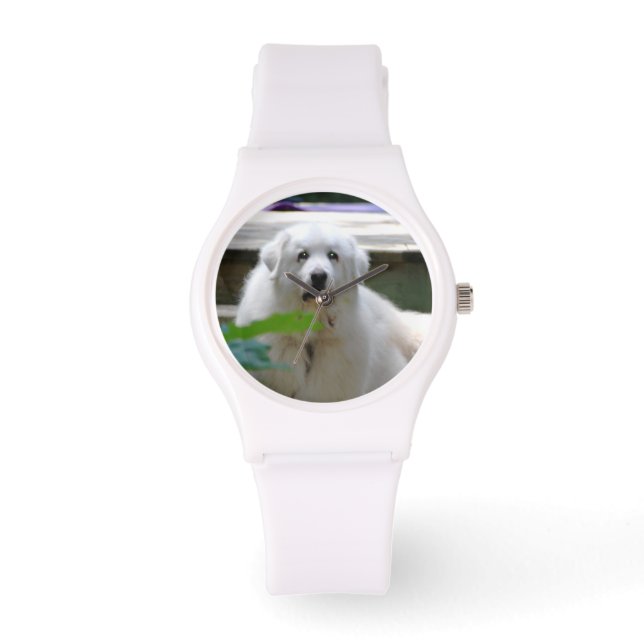 Grote witte Pyreneeën hond Horloge (Voorkant)