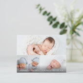 Grote witte reiger 4 foto geboorte aankondigingen (Staand voorkant)