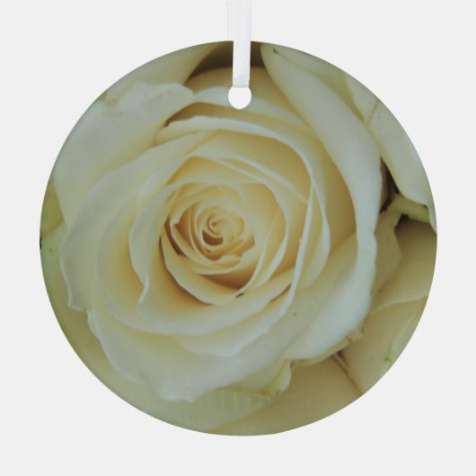 Grote witte roos glas ornament (Achterkant)