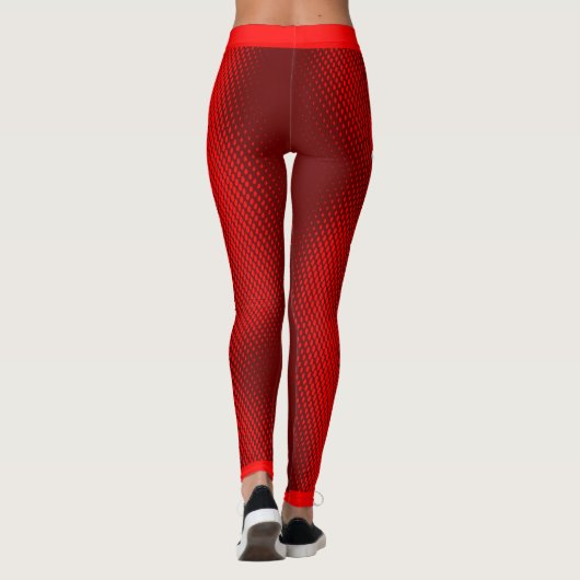 Grote witte script tekst op DONKERROOD Leggings (Achterkant)