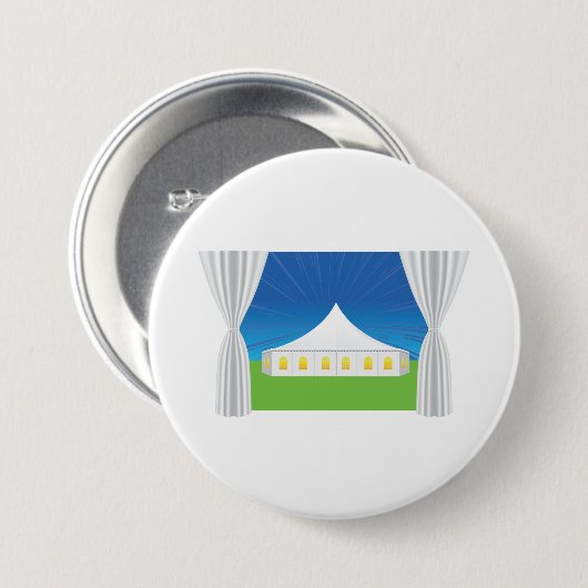 Grote witte tent ronde button 7,6 cm (Voorkant /achterkant)