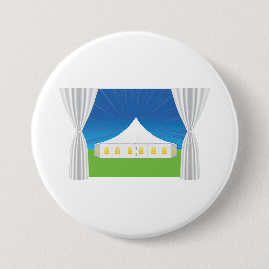Grote witte tent ronde button 7,6 cm (Voorkant)