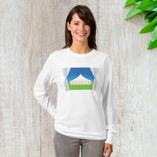 Grote Witte Tent Vrouwen Lange-Sleeve T-shirt