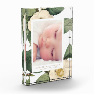 Grote witte Vintage Floral Photo Block Lijst Fotoblokken