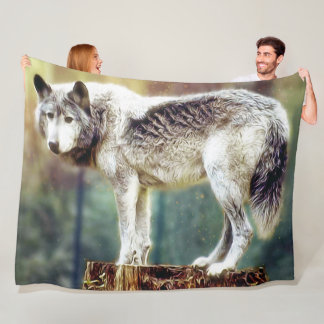 Grote wolfbanket (S,M,L-maten) Fleece Deken