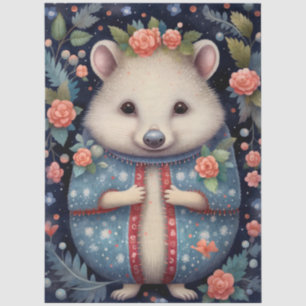 Grote Woodland Forest Hedgehog Floral Decoupage Tissuepapier