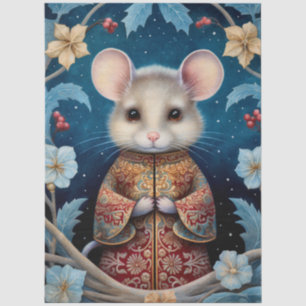 Grote Woodland Forest Muis & Bloemen Decoupage Tissuepapier