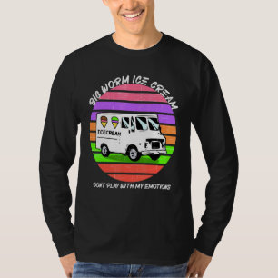 Grote Worm Ice Cream  Stijl Zonsondergang Retro T-shirt