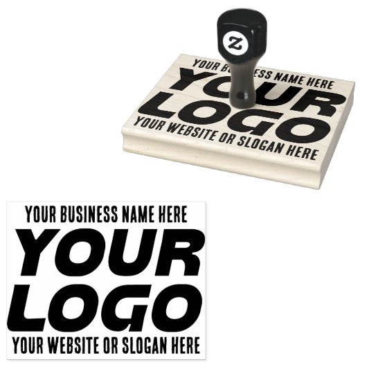 Grote zakelijke Logo, naam, website, slogan Rubberstempel (Gestempeld)