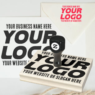 Grote zakelijke Logo, naam, website, slogan Rubberstempel