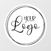 Grote zakelijke Logo White Circle Raamsticker (Vel)