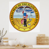 Grote zeehond van de staat Iowa Poster (Keuken)