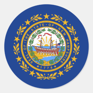 Grote zeehondenstickers van New Hampshire Ronde Sticker