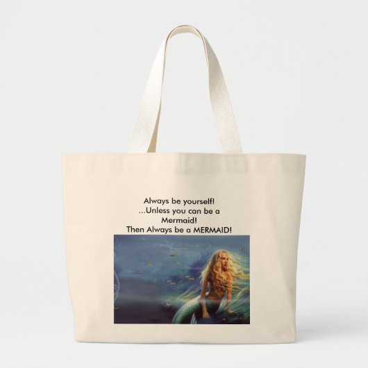 Grote zeemeermin-Tas Grote Tote Bag (Voorkant)