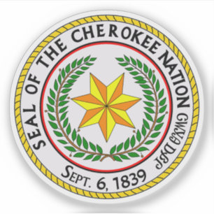 Grote zegel van de Cherokee natie en stam, VS Sticker