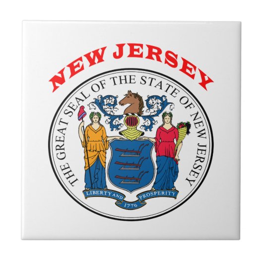 Grote zegel van de staat New Jersey Tegeltje (Voorkant)