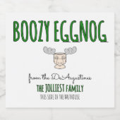 Grote zelfgemaakte Boozy Eggnog Fles Label Likeurfles Etiket (Enkel label)