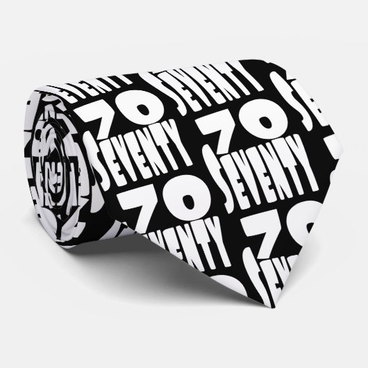 Grote zeventig in grote letters BIG 70 Stropdas (Opgerold)