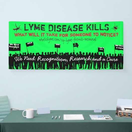 Grote ziekte van Lyme doodt protestbord Spandoek (Beurs)