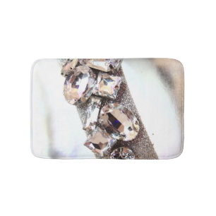 Grote zilverrohinestonen badmat