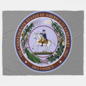 GROTE ZITPLAATS VAN DE CONFEDERACY FLEECE DEKEN (Voorkant (Horizontaal))