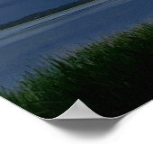 Grote zomer onweer boven kustblauw water poster (Hoek)